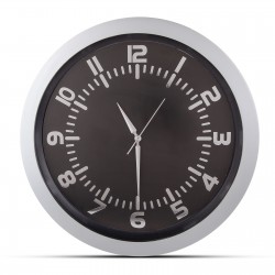 504320 POSEIDON GÜMÜŞ PLASTİK KASA DUVAR SAATİ 350MM