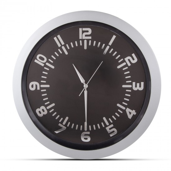 504320 POSEIDON GÜMÜŞ PLASTİK KASA DUVAR SAATİ 350MM