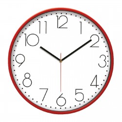 5044504 PAN164 KIRMIZI PLASTİK ÇERÇEVE DUVAR SAATİ (380 MM)