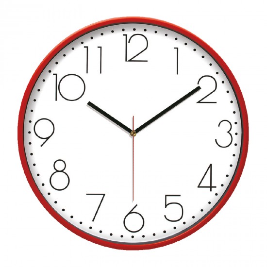 5044504 PAN164 KIRMIZI PLASTİK ÇERÇEVE DUVAR SAATİ (380 MM)