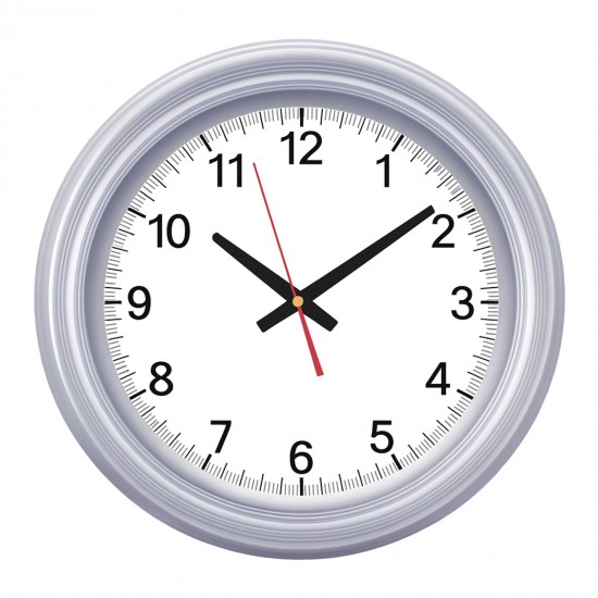 626620 SEDNA526 GÜMÜŞ BRİSTOL KADRAN DUVAR SAATİ (480 MM)