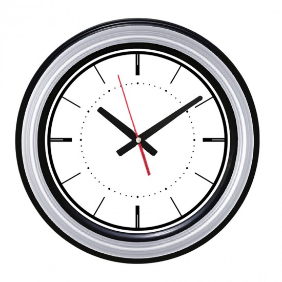 626634 SEDNA526 SİYAH-GÜMÜŞ BRİSTOL KADRAN DUVAR SAATİ (480 MM)