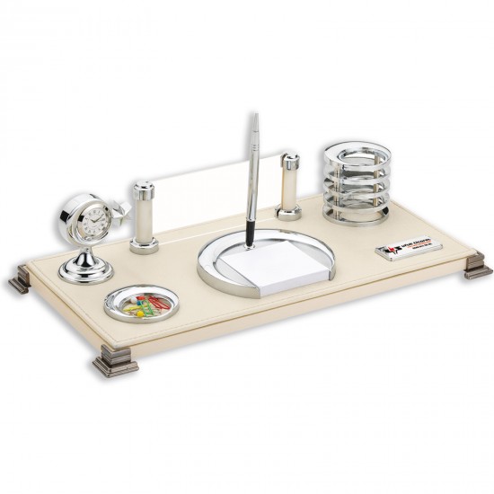 777729 RODOS BEJ DERİ MASA SETİ