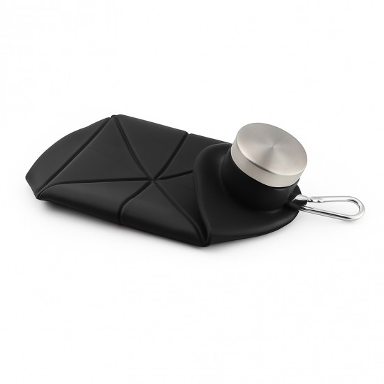 794001 AYDENİZ SİYAH 700 ML KATLANABİLİR SİLİKON MATARA