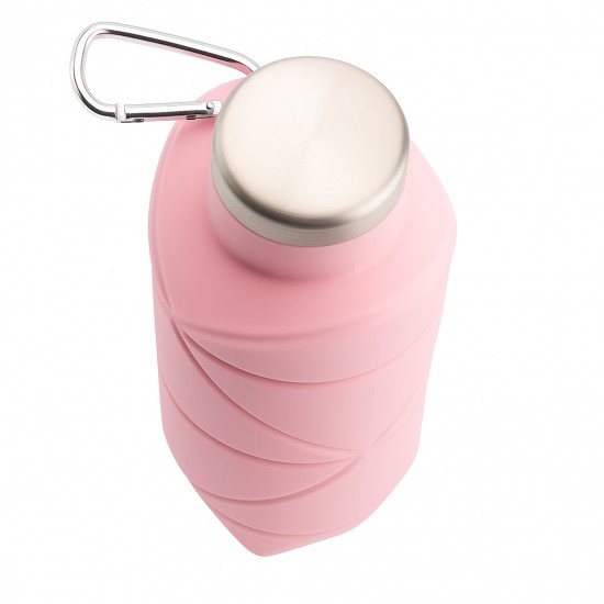 794013 AYDENİZ PEMBE 700 ML KATLANABİLİR SİLİKON MATARA