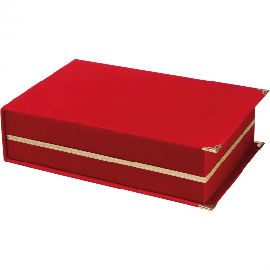 879204 KAŞMİR KIRMIZI KADİFE PLAKET KUTUSU (14X24 CM)