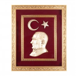 922804 ÖNCÜ KIRMIZI ATATÜRK KABARTMALI TABLO