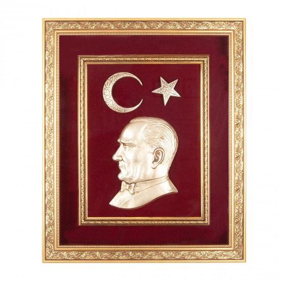 922804 ÖNCÜ KIRMIZI ATATÜRK KABARTMALI TABLO